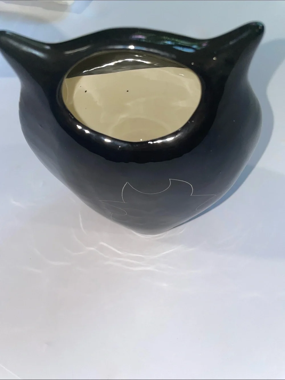 2001 Nina Lyman Black & White Cat 7”Ceramic Vase